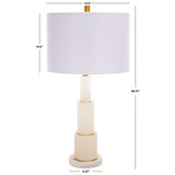 SAFAVIEH Couture Lighting Nagihan 28-inch Alabaster Tiered Table Lamp - 15 In W x 15 In D x 28 In H - 15Wx15Dx28H