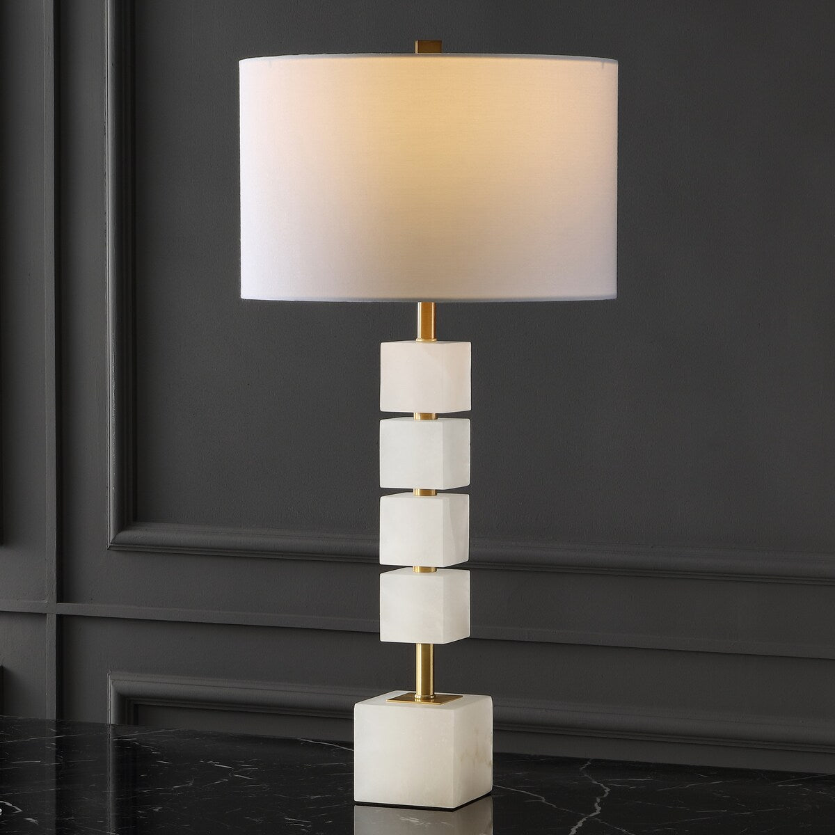 SAFAVIEH Couture Lighting xenia 30-inch Alabaster Table Lamp - 15 In W x 15 In D x 30 In H - 15Wx15Dx30H