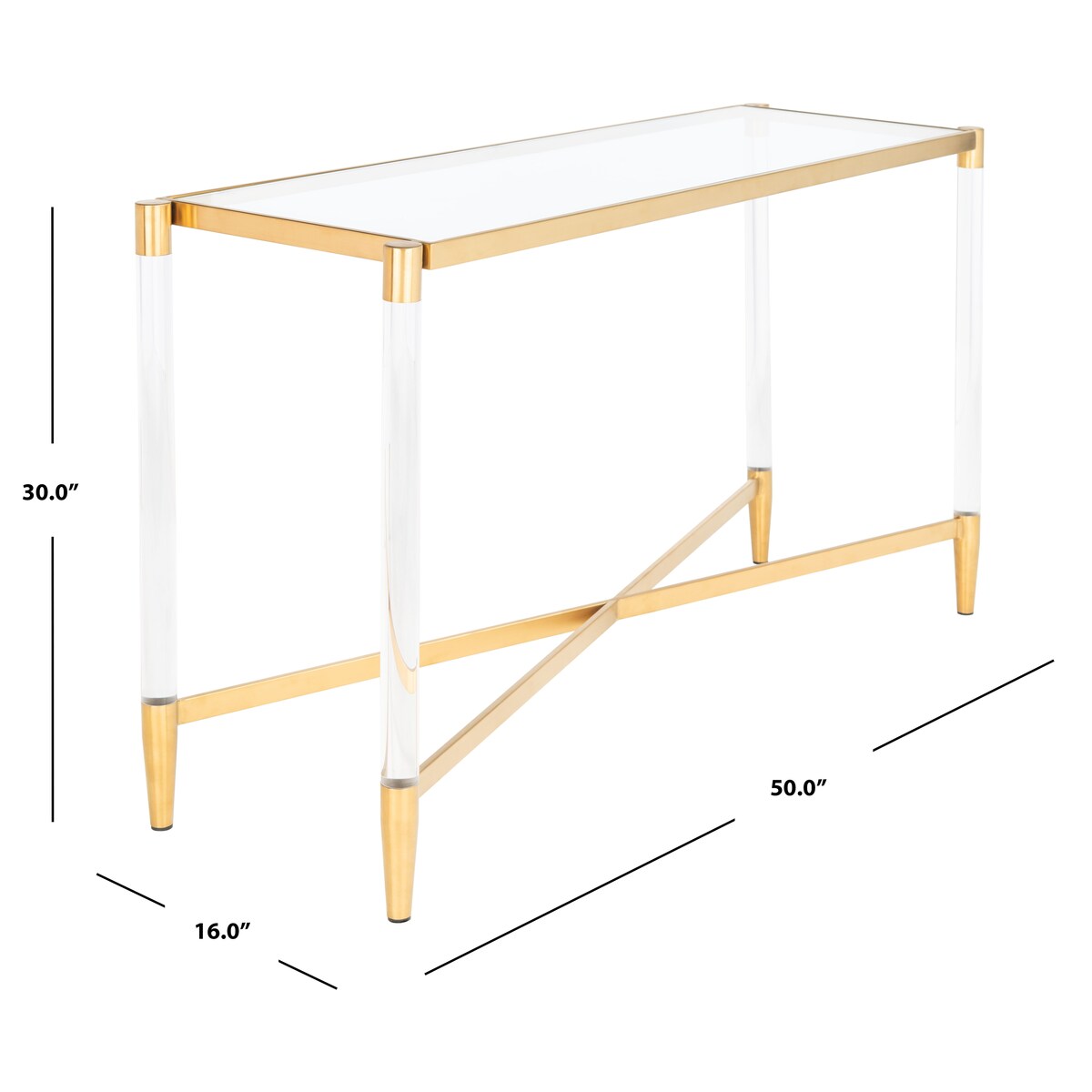 SAFAVIEH Couture Linka Acrylic Console Table - 50" W x 16" L x 30" H - 50Wx16Dx30H