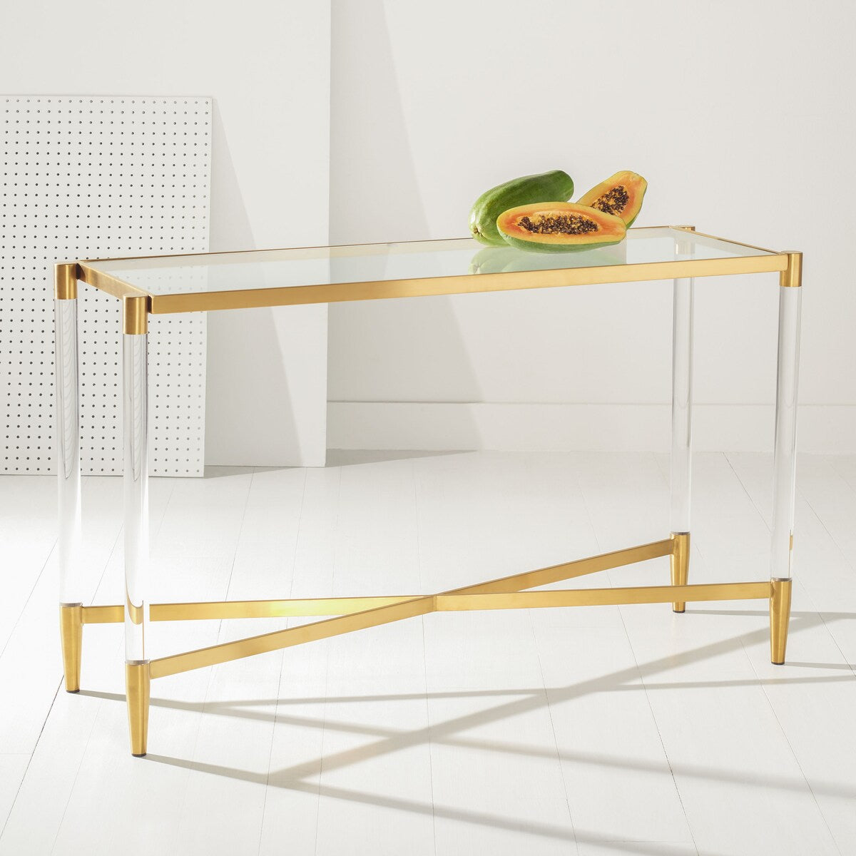 SAFAVIEH Couture Linka Acrylic Console Table - 50" W x 16" L x 30" H - 50Wx16Dx30H