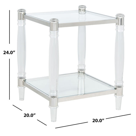 SAFAVIEH Couture Lirie Acrylic Accent Table - 20" W x 20" L x 24" H - 20Wx20Dx24H