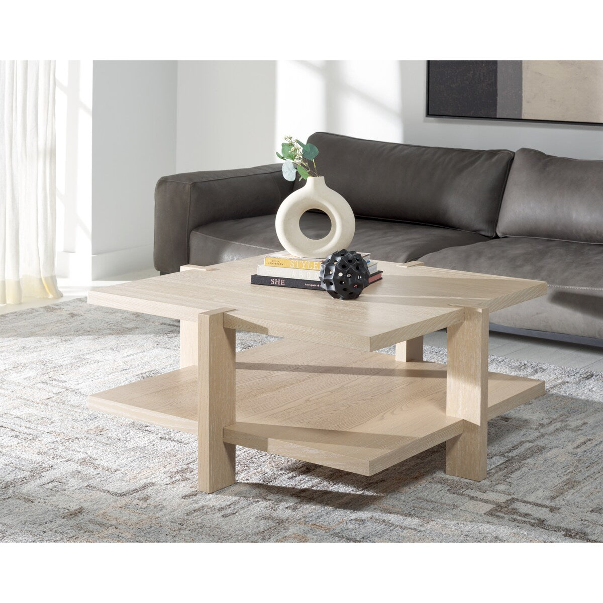 SAFAVIEH Couture Lizzie 2-Tier Square Coffee Table - 40 In. W x 40 In. D x 18.3 In. H - 40Wx40Dx18H