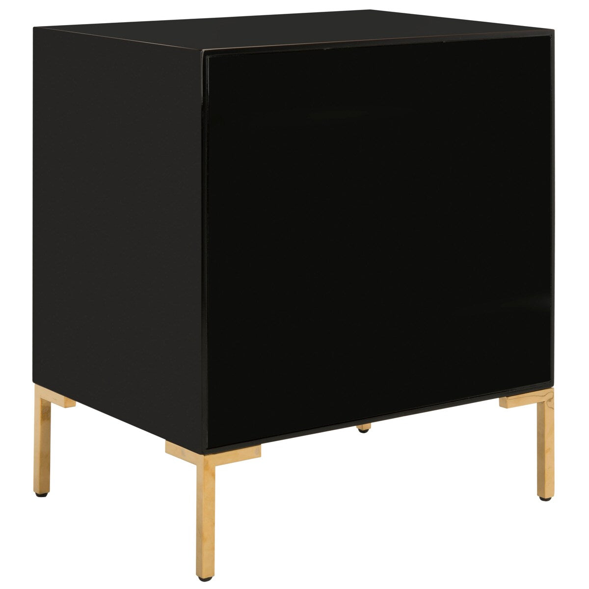 SAFAVIEH Couture Lumturije 3-Drawer Side Table- Black / Brass - 24" W x 18" L x 28" H - 24Wx18Dx28H