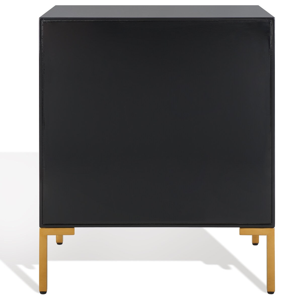 SAFAVIEH Couture Lumturije 3-Drawer Side Table- Black / Brass - 24" W x 18" L x 28" H - 24Wx18Dx28H