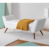 SAFAVIEH Couture Målfrid Tufted Bench - 53.2" W x 20.9" L x 20.9" H - 53Wx21Dx21H