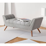 SAFAVIEH Couture Målfrid Tufted Bench - 53.2" W x 20.9" L x 20.9" H - 53Wx21Dx21H