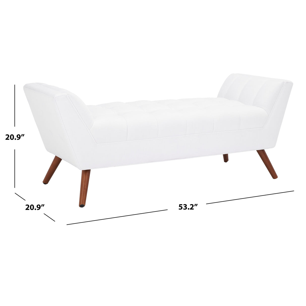 SAFAVIEH Couture Målfrid Tufted Bench - 53.2" W x 20.9" L x 20.9" H - 53Wx21Dx21H