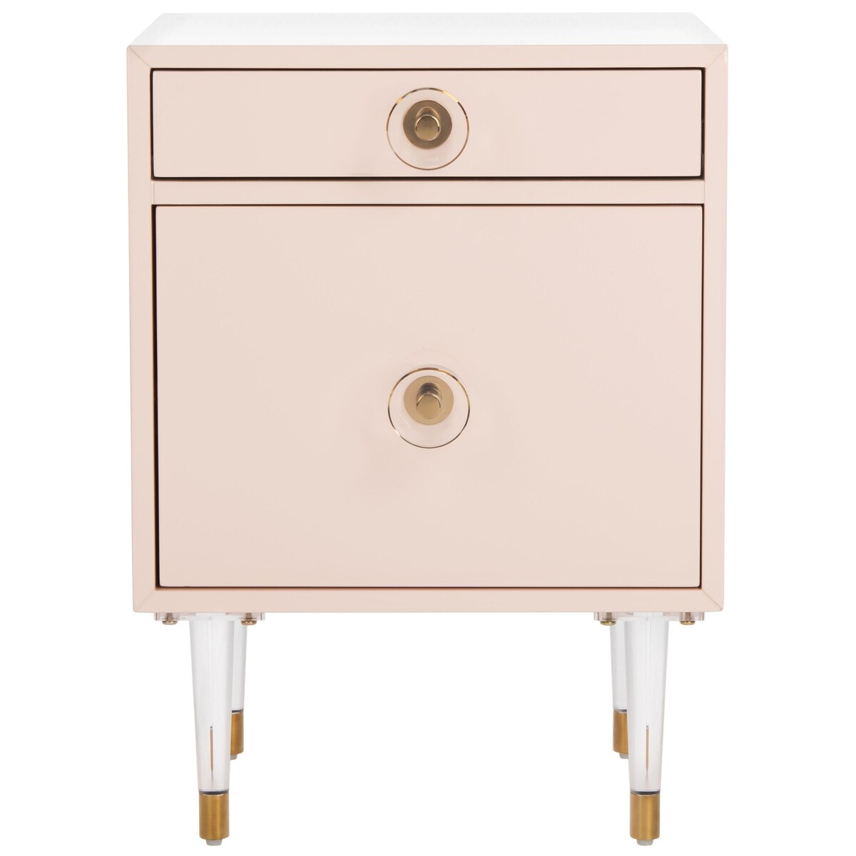 SAFAVIEH Couture Majda 2-Drawer Side Table - 18.7" W x 15.6" L x 26" H - 19Wx16Dx26H