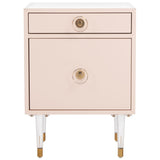 SAFAVIEH Couture Majda 2-Drawer Side Table - 18.7" W x 15.6" L x 26" H - 19Wx16Dx26H