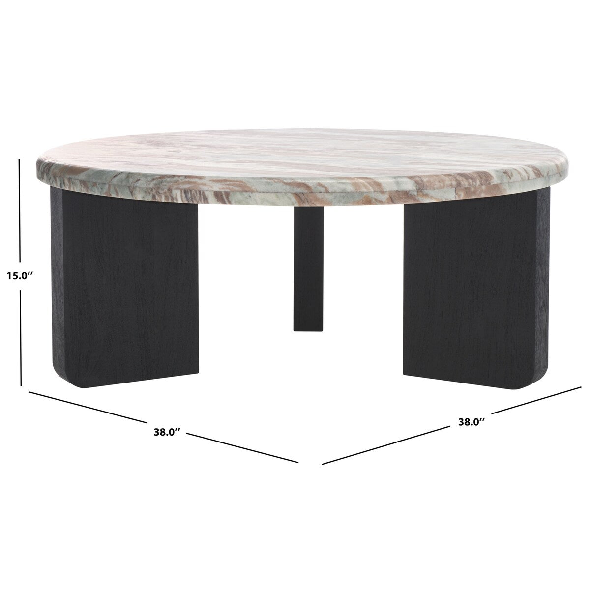 SAFAVIEH Couture Malkin Round Marble Coffee Table - 38Wx38Dx15H