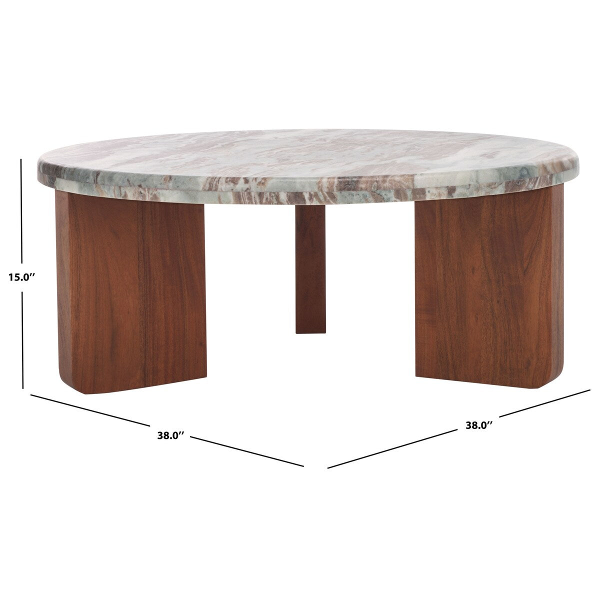 SAFAVIEH Couture Malkin Round Marble Coffee Table - 38Wx38Dx15H