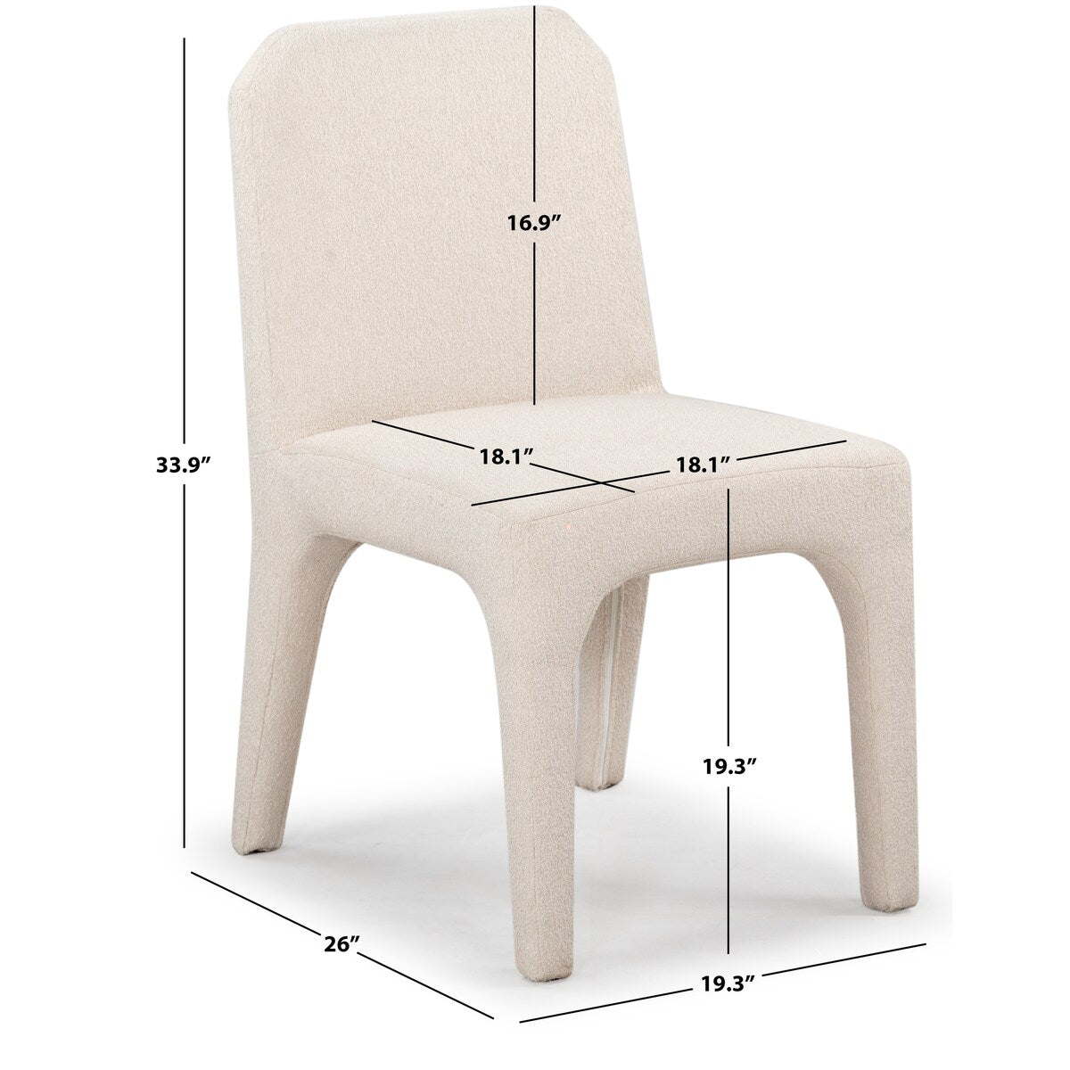 SAFAVIEH Couture Maricelle Boucle 19-inch Dining Chair [SET of 2] - 19Wx26Dx34H