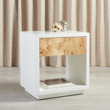 SAFAVIEH Couture Marielies White Lacquer Side Table - 24Wx18Dx26H