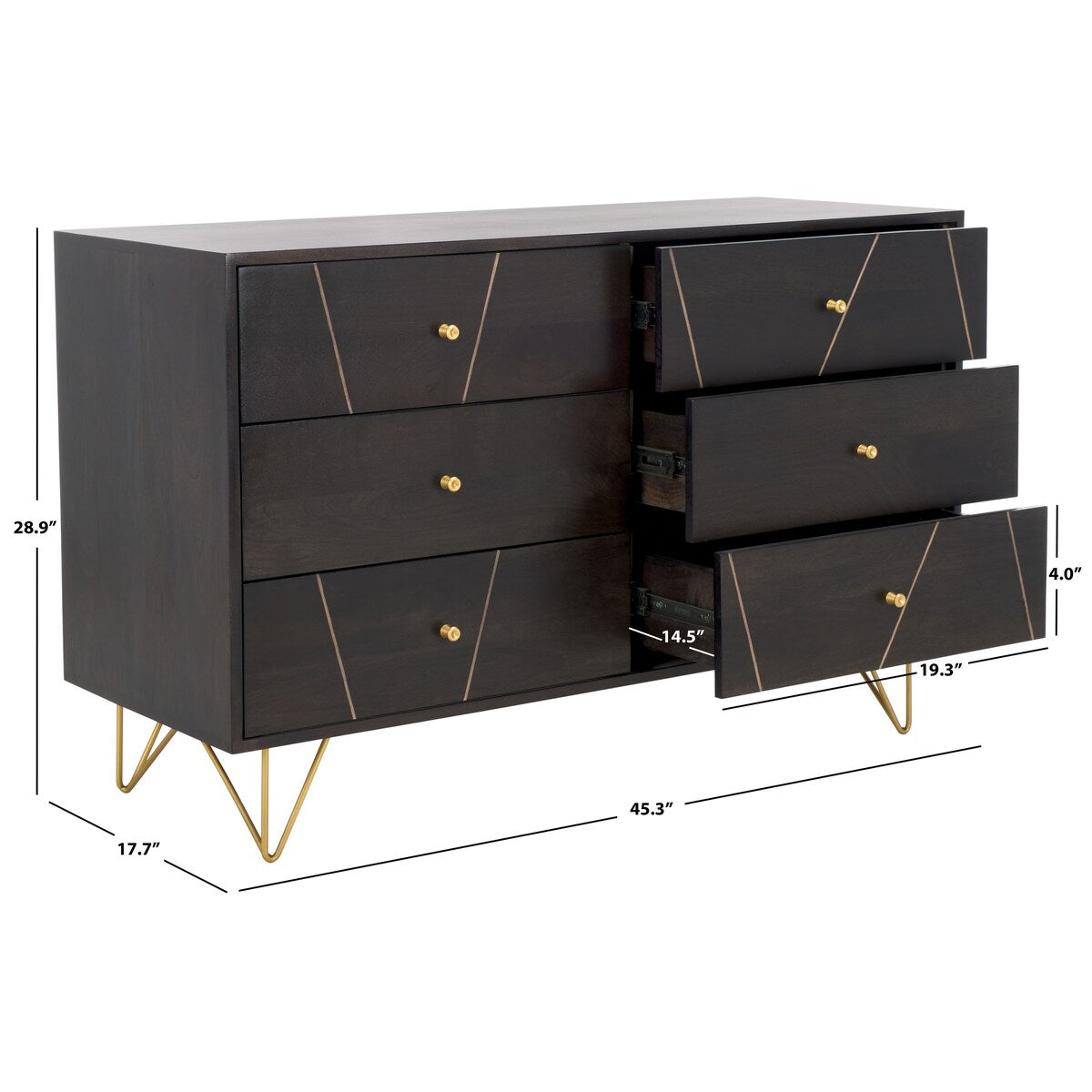 SAFAVIEH Couture Marigold 6 Drawer Wood Dresser