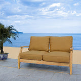 SAFAVIEH Couture Martinique Wood Patio Loveseat - 56Wx35Dx32H