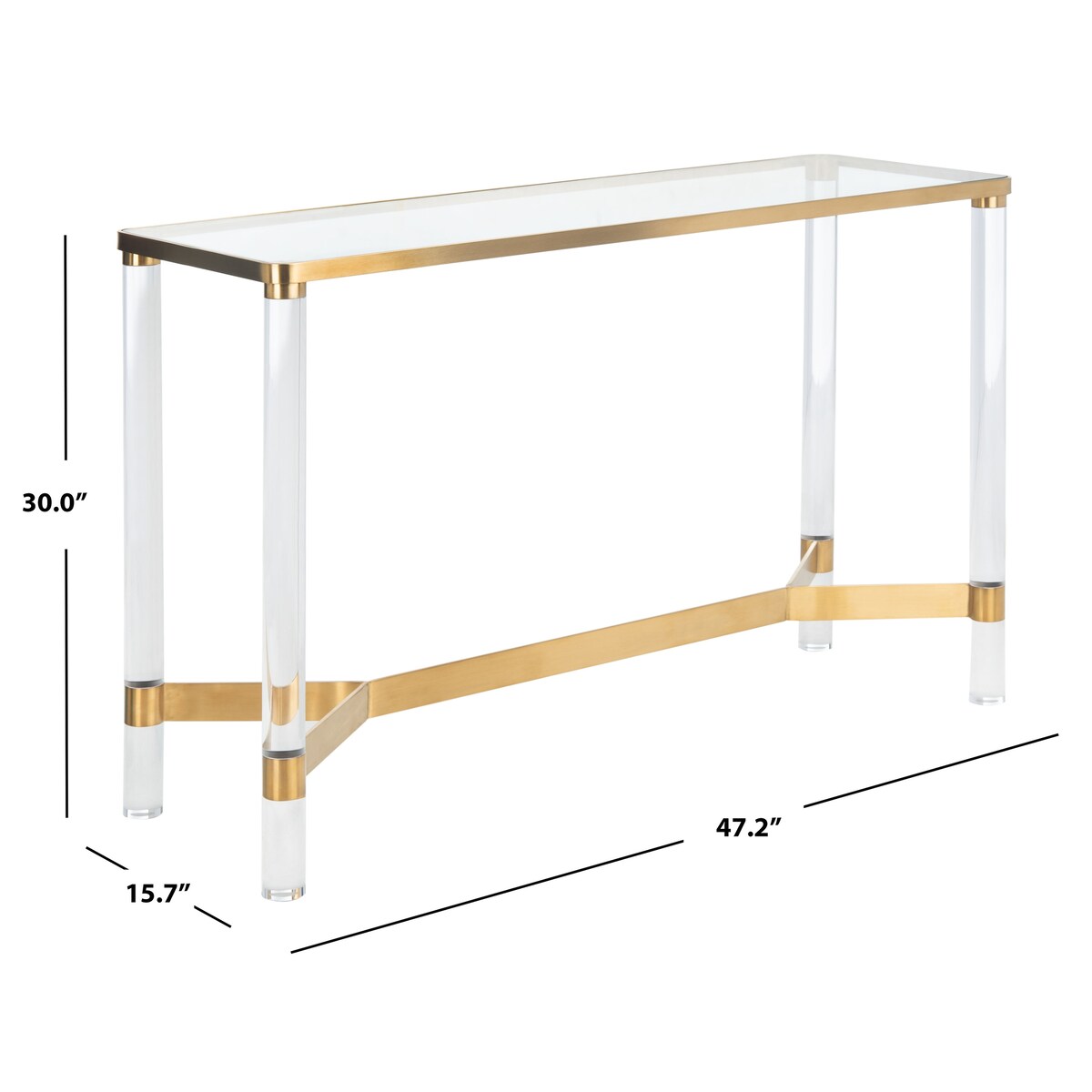 SAFAVIEH Couture Melusine Acrylic Console Table - 47.2" W x 15.7" L x 30" H - 47Wx16Dx30H