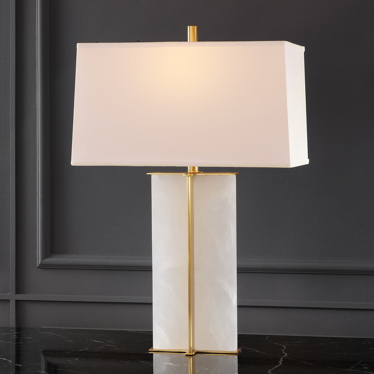 SAFAVIEH Couture Metha 31" Marble Table Lamp - 20" W x 11" D x 31" H - 20Wx11Dx31H