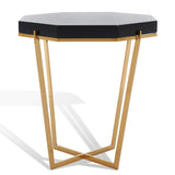 SAFAVIEH Couture Michele Black Lacquer Stainless Steel End Table - 20Wx20Dx22H