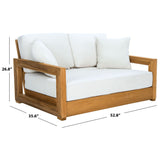 SAFAVIEH Couture Montford Brazilian Teak 2-Seat Bench - 53Wx36Dx27H