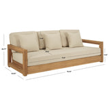 SAFAVIEH Couture Montford Teak 3-Seat Bench Casing - 72Wx29Dx1H