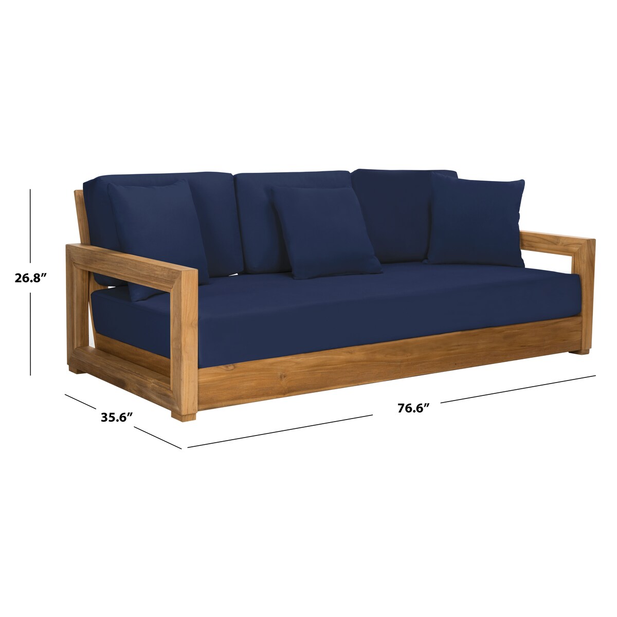 SAFAVIEH Couture Montford Teak 3-Seat Bench Casing - 72Wx29Dx1H