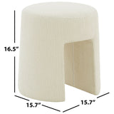 SAFAVIEH Couture Muire Ivory Upholstered Ottoman