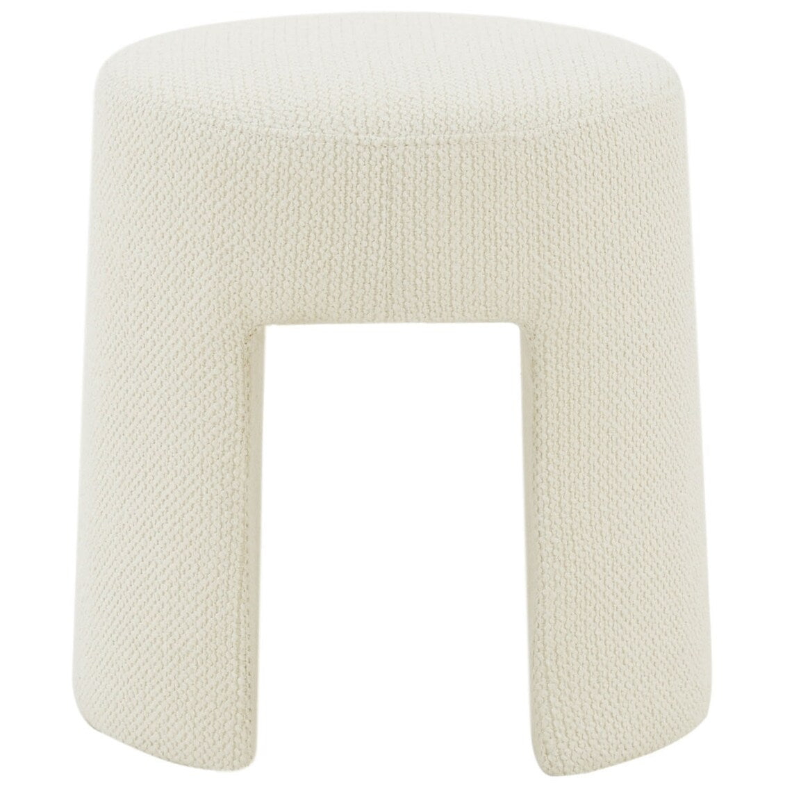 SAFAVIEH Couture Muire Ivory Upholstered Ottoman