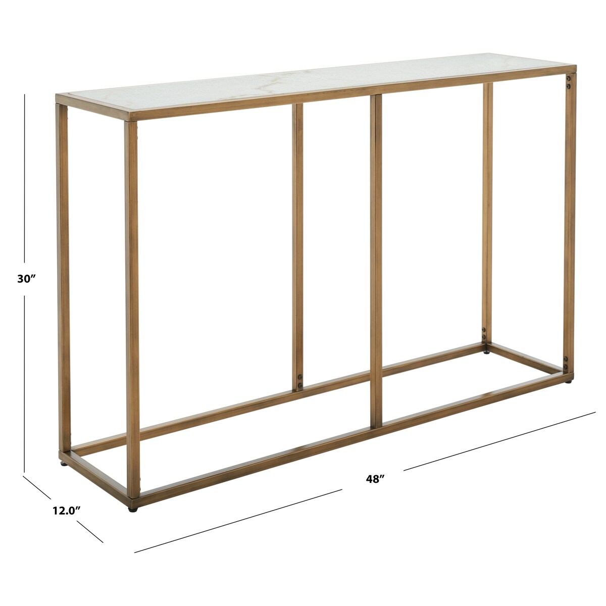 SAFAVIEH Couture Mutsuko Marble Console Table - 32 In W x 12 In D x 34 In H - 48Wx12Dx30H