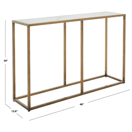 SAFAVIEH Couture Mutsuko Marble Console Table - 32 In W x 12 In D x 34 In H - 48Wx12Dx30H