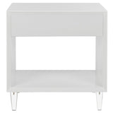 SAFAVIEH Couture Myrthe Eglomise Side Table- White - 24" W x 18" L x 25" H - 24Wx18Dx25H