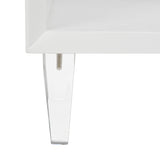 SAFAVIEH Couture Myrthe Eglomise Side Table- White - 24" W x 18" L x 25" H - 24Wx18Dx25H