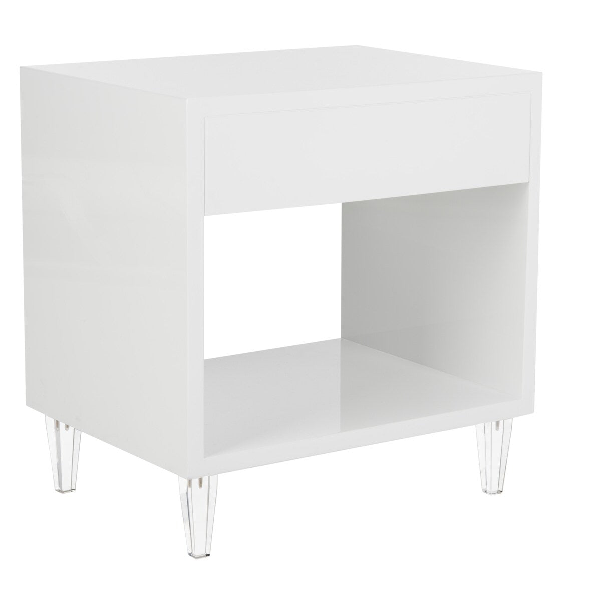 SAFAVIEH Couture Myrthe Eglomise Side Table- White - 24" W x 18" L x 25" H - 24Wx18Dx25H