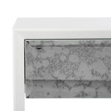 SAFAVIEH Couture Myrthe Eglomise Side Table- White - 24" W x 18" L x 25" H - 24Wx18Dx25H