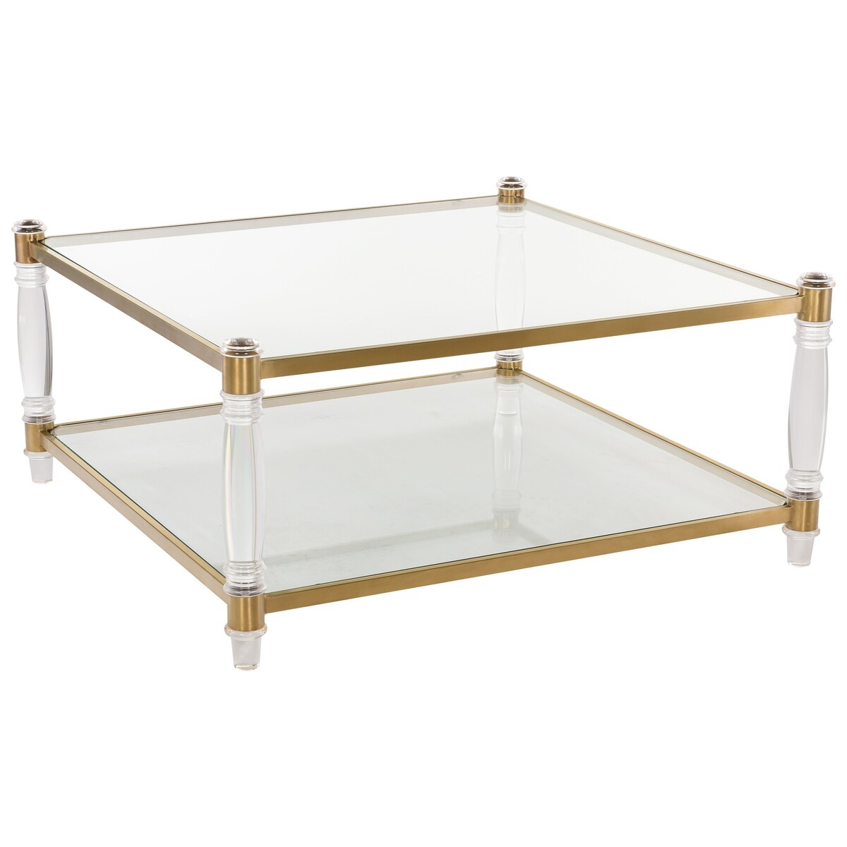 SAFAVIEH Couture Nadiye Acrylic Coffee Table - 38.51" W x 38.51" D x 17.72" H - 39Wx39Dx18H