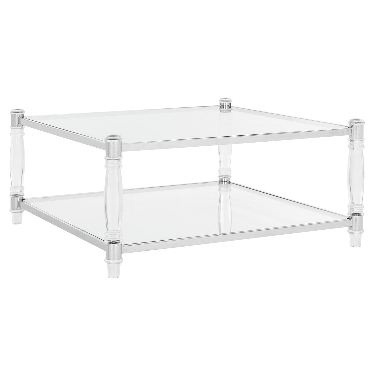 SAFAVIEH Couture Nadiye Acrylic Coffee Table - 38.51" W x 38.51" D x 17.72" H - 39Wx39Dx18H