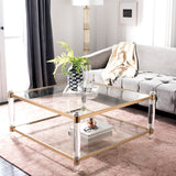 SAFAVIEH Couture Nadiye Acrylic Coffee Table - 38.51" W x 38.51" D x 17.72" H - 39Wx39Dx18H