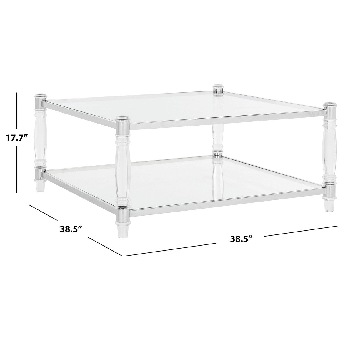 SAFAVIEH Couture Nadiye Acrylic Coffee Table - 38.51" W x 38.51" D x 17.72" H - 39Wx39Dx18H