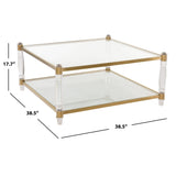 SAFAVIEH Couture Nadiye Acrylic Coffee Table - 38.51" W x 38.51" D x 17.72" H - 39Wx39Dx18H