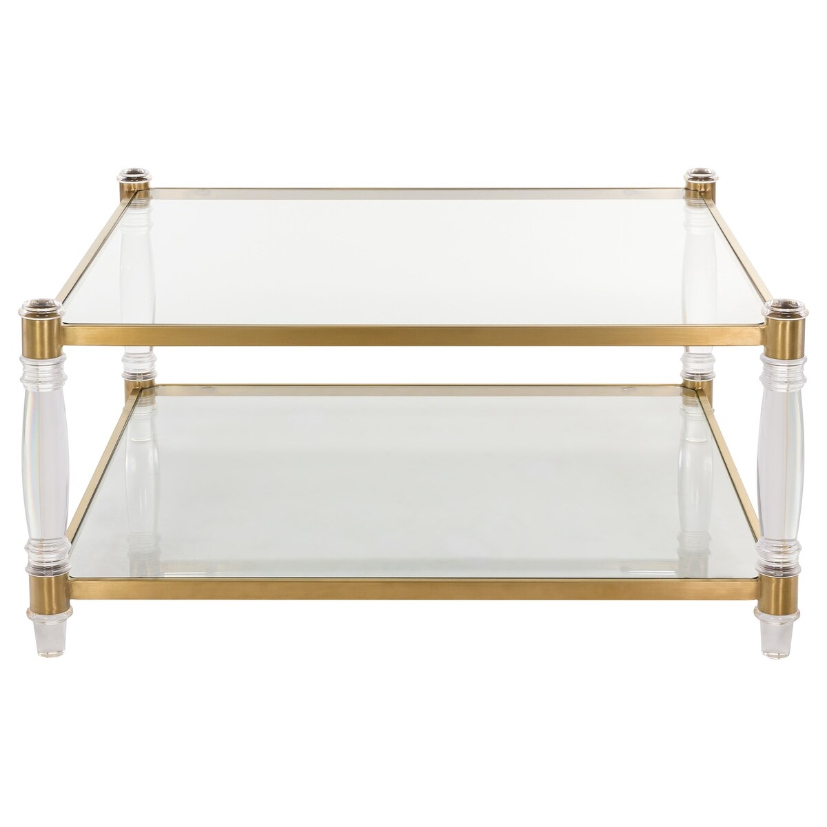 SAFAVIEH Couture Nadiye Acrylic Coffee Table - 38.51" W x 38.51" D x 17.72" H - 39Wx39Dx18H