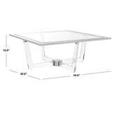 SAFAVIEH Couture Nalini Glass Coffee Table- Clear - 39" W x 39" L x 16" H - 39Wx39Dx16H