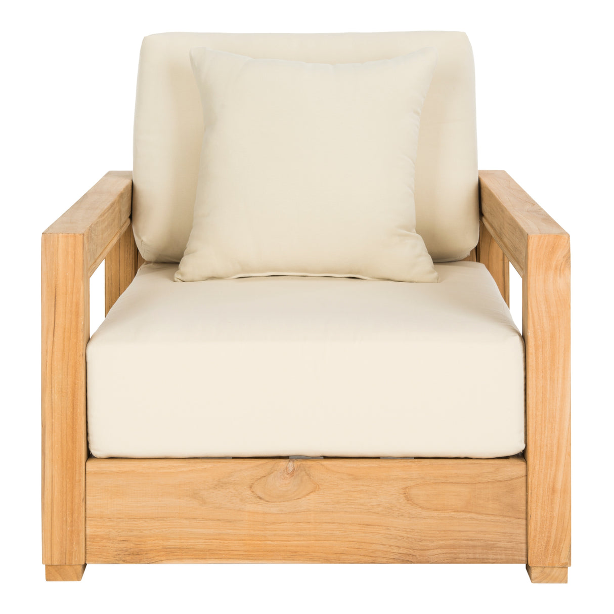 SAFAVIEH Couture Naoma Cushioned Teak Indoor/Outdoor Arm Chair