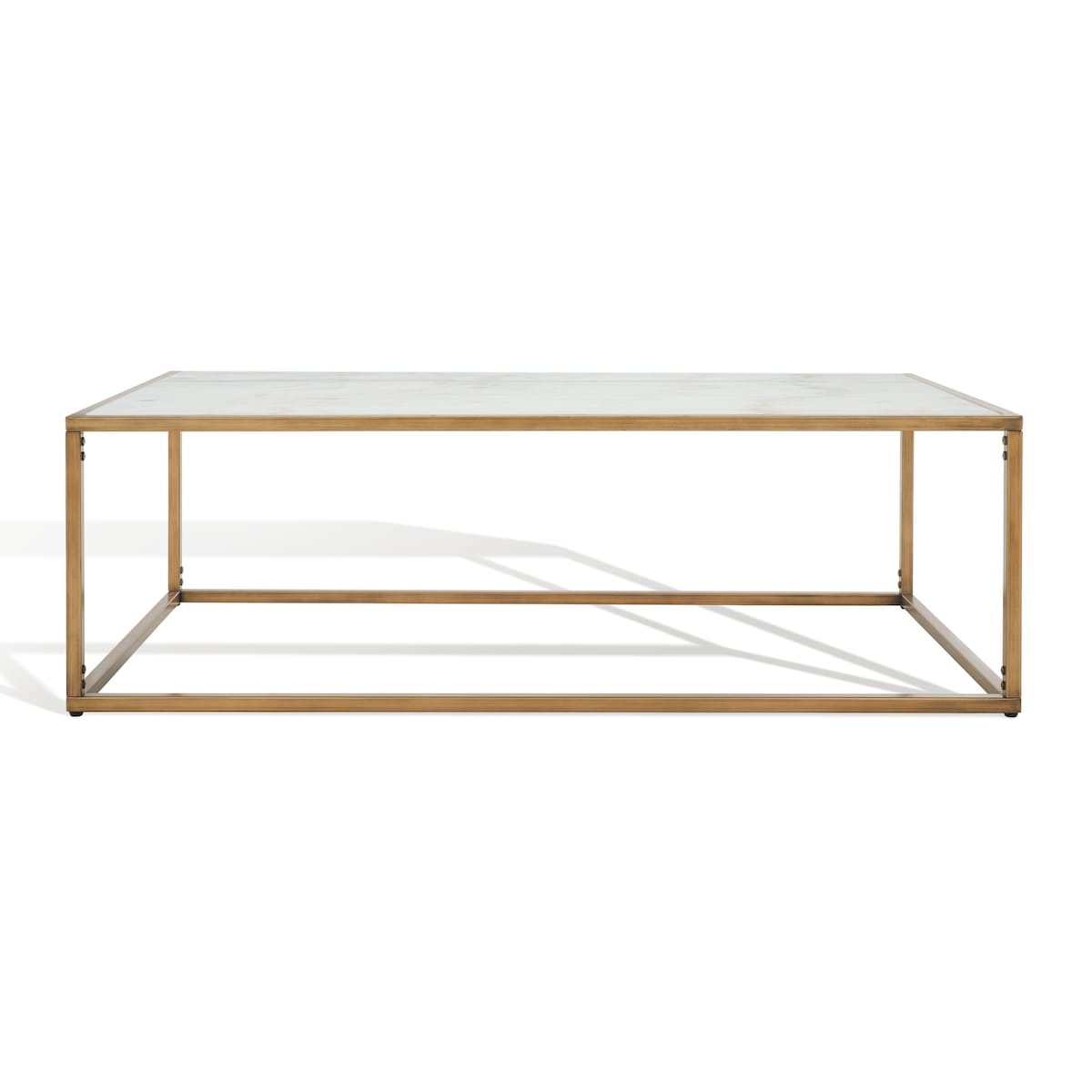 SAFAVIEH Couture Narda Rectangle Marble Coffee Table - 48 In W x 28 In D x 15 In H - 48Wx28Dx15H