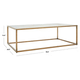 SAFAVIEH Couture Narda Rectangle Marble Coffee Table - 48 In W x 28 In D x 15 In H - 48Wx28Dx15H