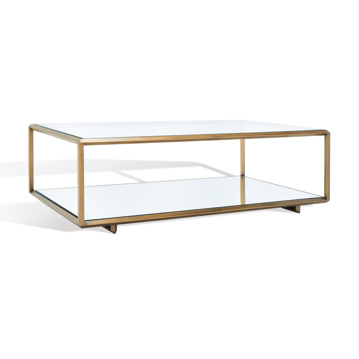 SAFAVIEH Couture Naxhie Mirrored Coffee Table - 48 In W x 28 In D x 15 In H - 48 In W x 28 In D x 15 In H - 48Wx28Dx15H