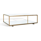 SAFAVIEH Couture Naxhie Mirrored Coffee Table - 48 In W x 28 In D x 15 In H - 48 In W x 28 In D x 15 In H - 48Wx28Dx15H