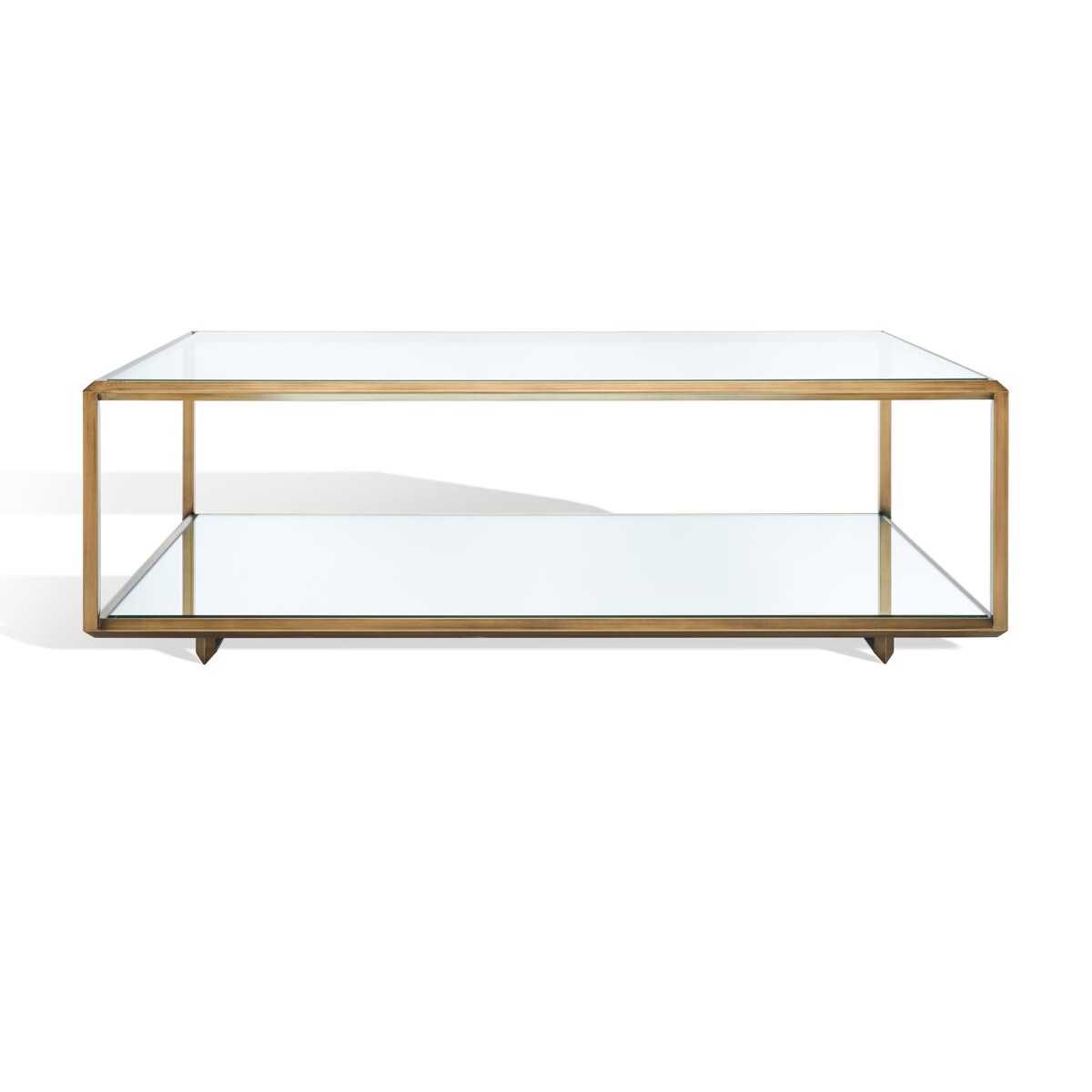 SAFAVIEH Couture Naxhie Mirrored Coffee Table - 48 In W x 28 In D x 15 In H - 48 In W x 28 In D x 15 In H - 48Wx28Dx15H