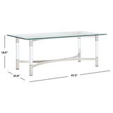 SAFAVIEH Couture Nazira Acrylic Coffee Table - 47.2" W x 23.6" L x 18" H - 47Wx24Dx18H