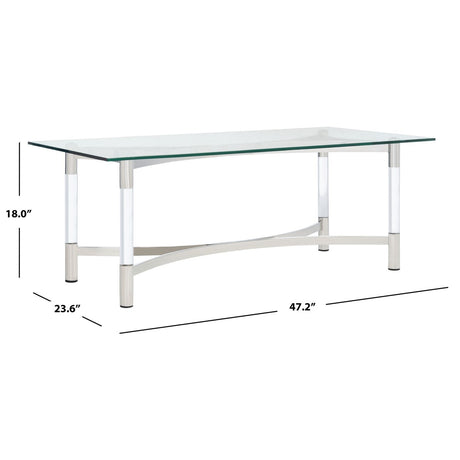 SAFAVIEH Couture Nazira Acrylic Coffee Table - 47.2" W x 23.6" L x 18" H - 47Wx24Dx18H