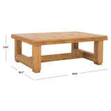 SAFAVIEH Couture Nealy Montford Teak Commercial Grade Coffee Table - 50 In W x 31 In D x 13 In H - 50Wx31Dx13H