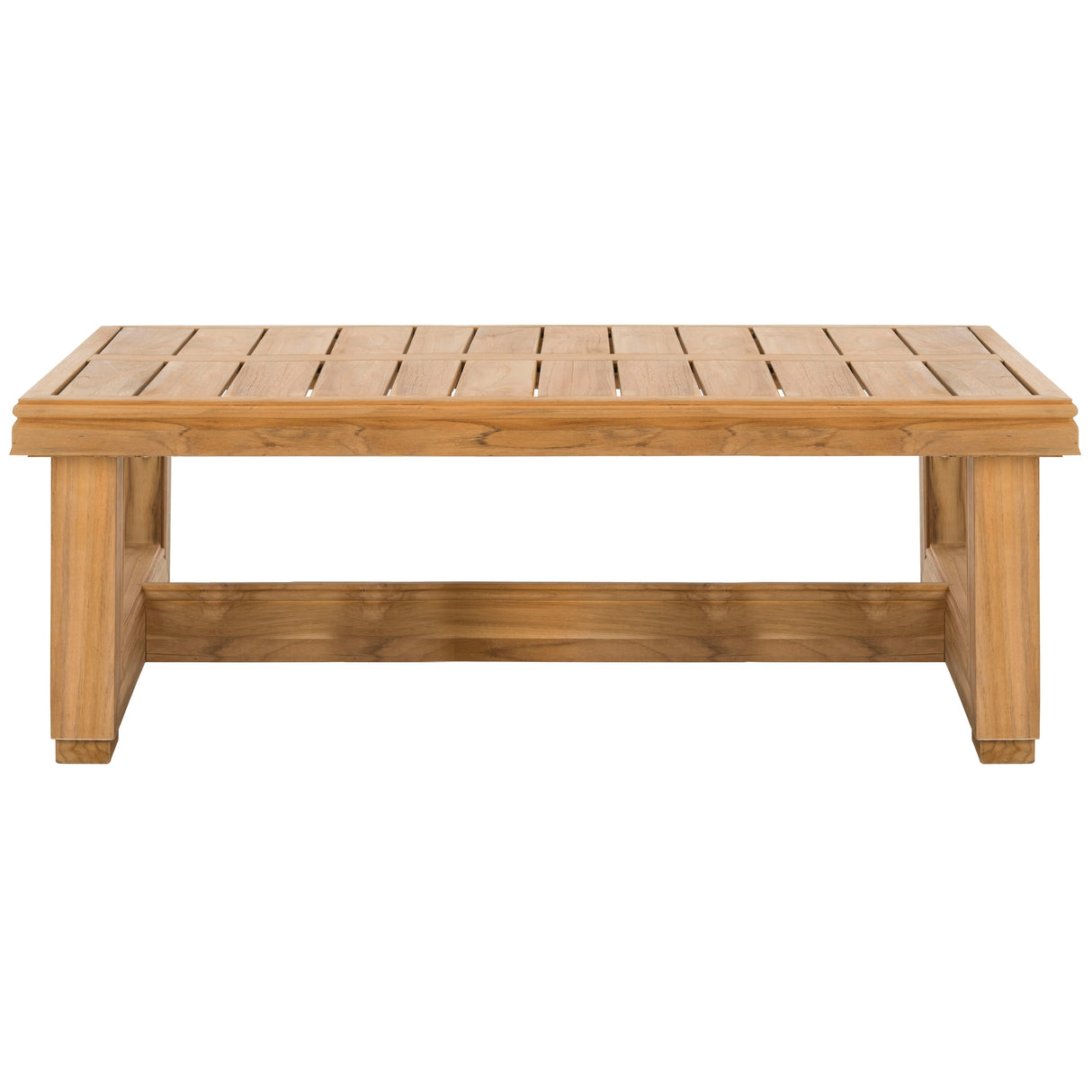 SAFAVIEH Couture Nealy Montford Teak Commercial Grade Coffee Table - 50 In W x 31 In D x 13 In H - 50Wx31Dx13H